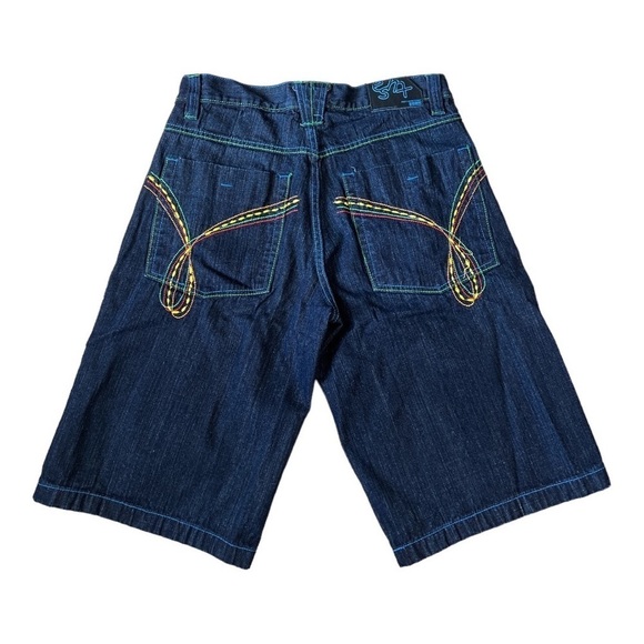 Vintage Y2K ESMX Embroidered Wide Leg Shorts Size 34 EF2 - Picture 2 of 6